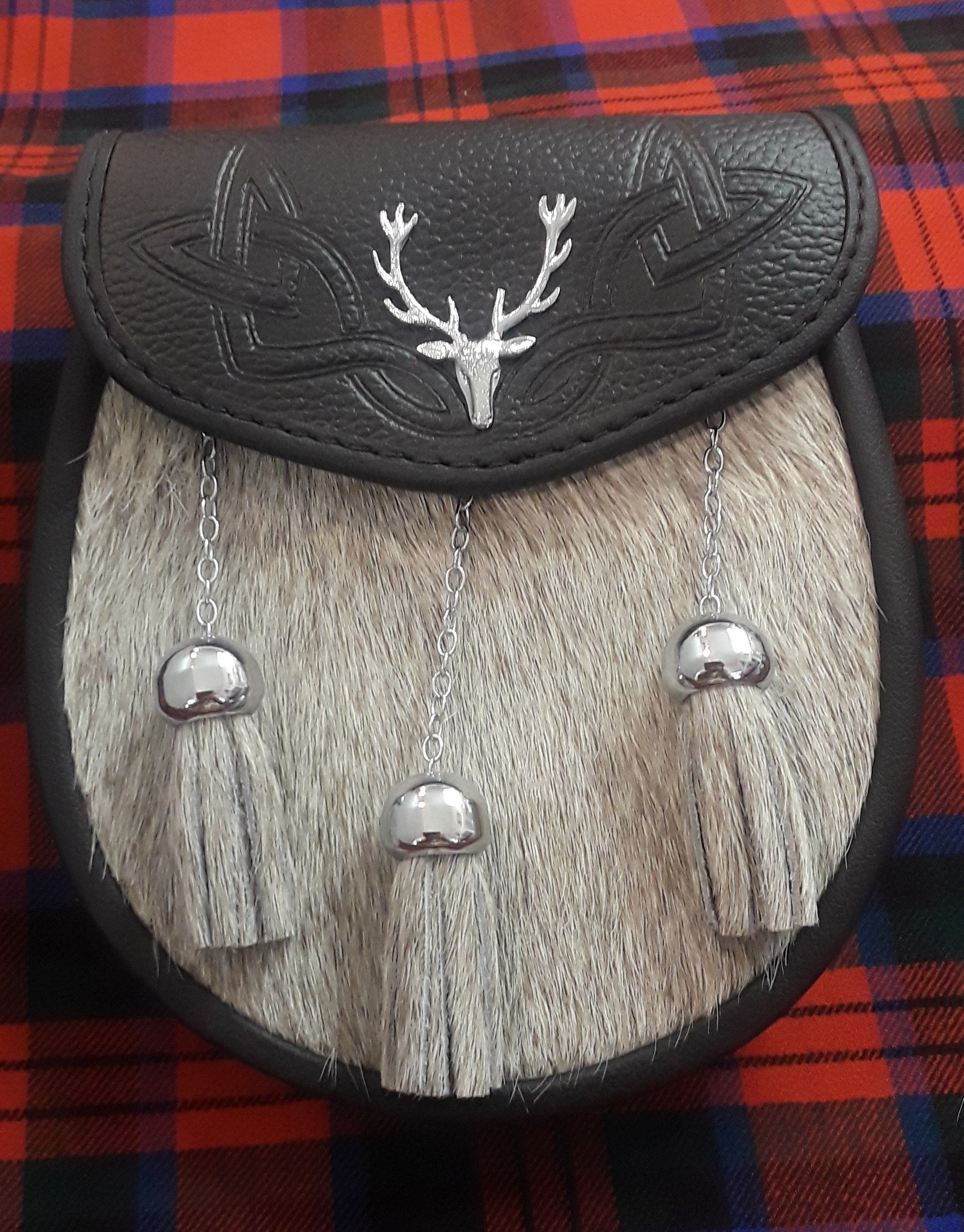 Semi Dress Stag Crest Sporran - The Scottish Tartans Gift Shop